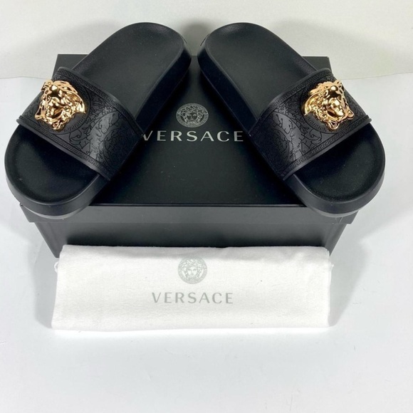 NWT Women's Medusa Slide Sandals Dust Bag, Box & Authenticity Card - Picture 7 of 7